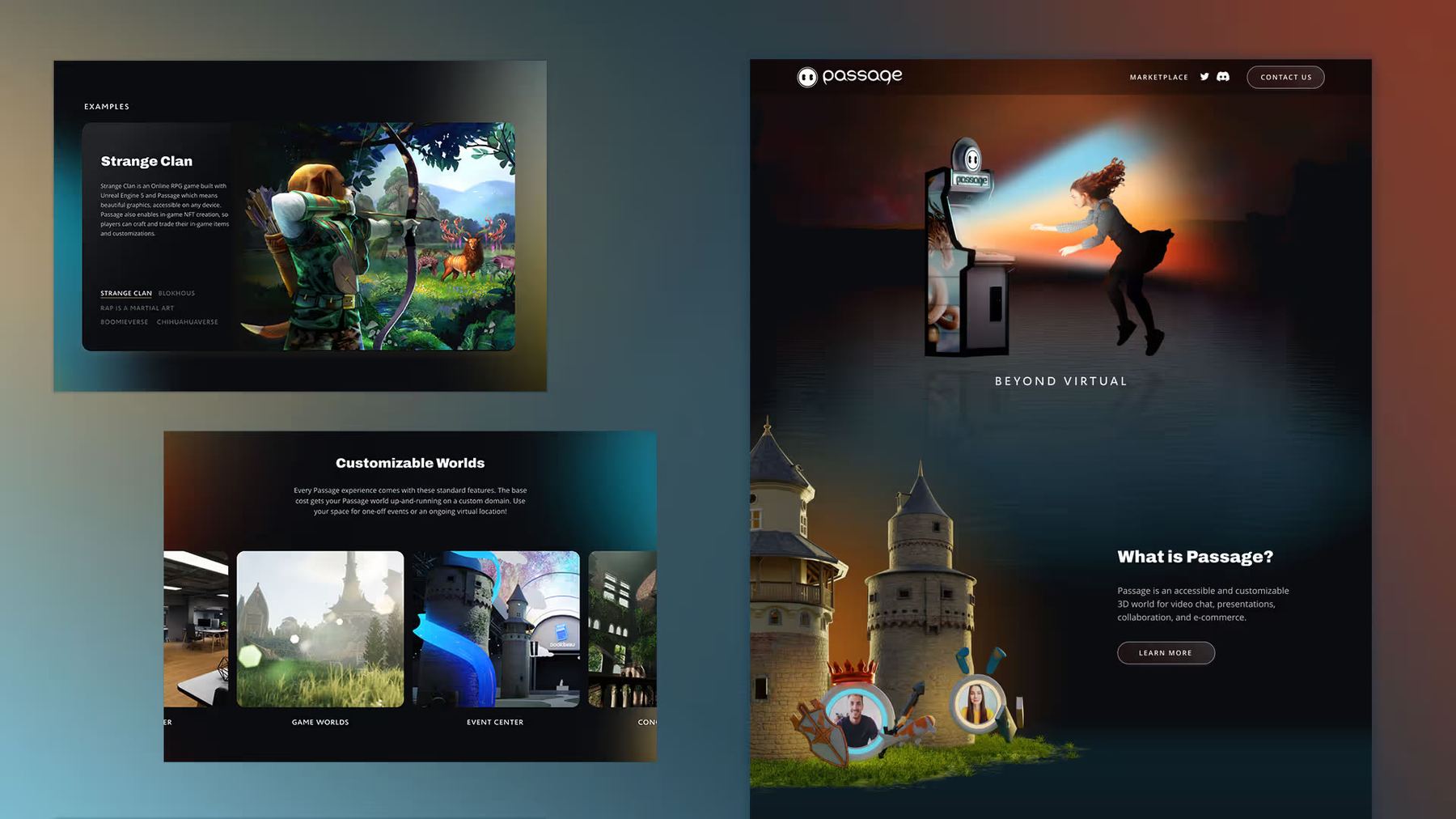Passage website: Beyond Virtual, with customizable game worlds